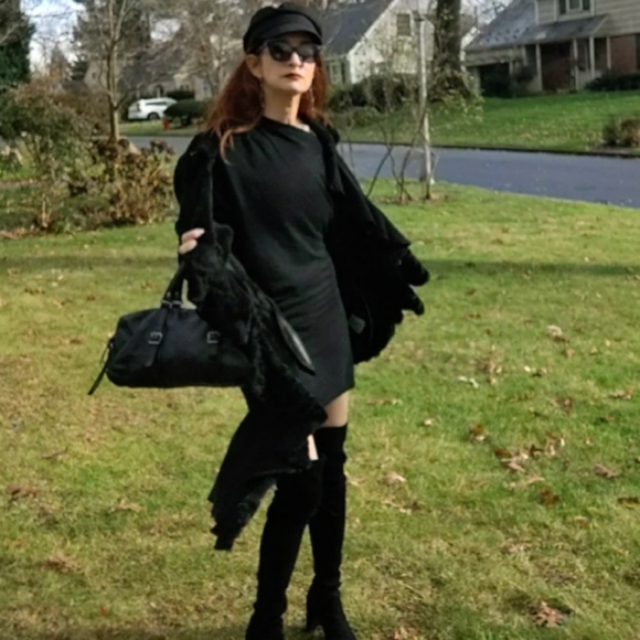 Designer Dominic Bellissimo Luxury Black Cascading Shearling Coat - Picture 13 of 14